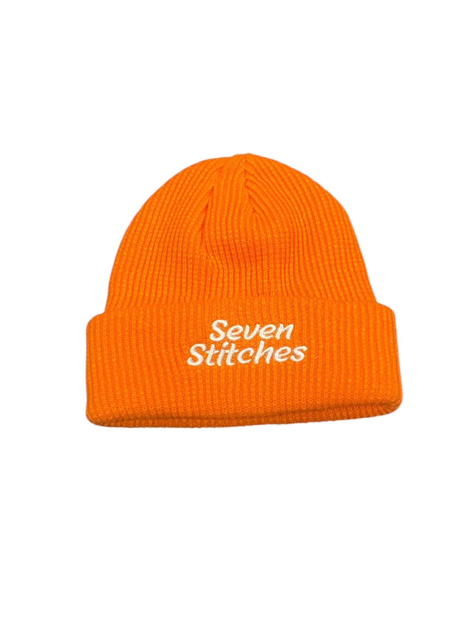 7 Stitches -Tiger Orange Knit Beanie